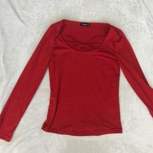 FREE w/Bundle Red Long Sleeve Top